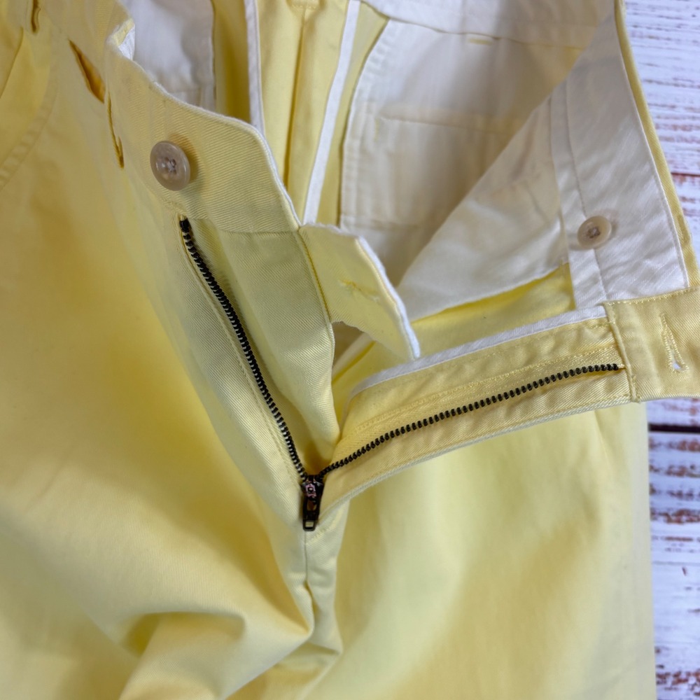 Chino Pants Polo Ralph Lauren 34/34* Butter Yellow 100% Cotton Embroidered Pony - Picture 15 of 16